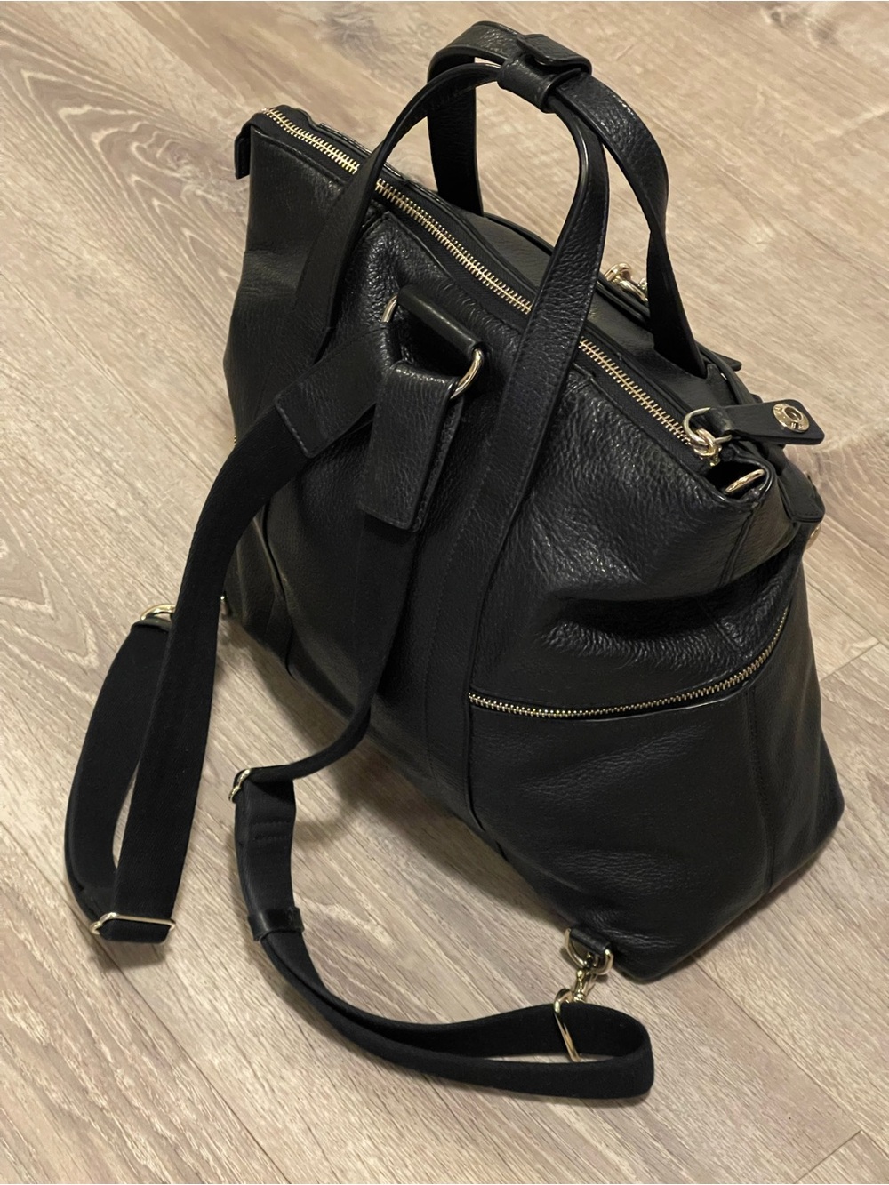 henri bendel Black Leather Convertible Top-Handle Backpack never used - Picture 3 of 16
